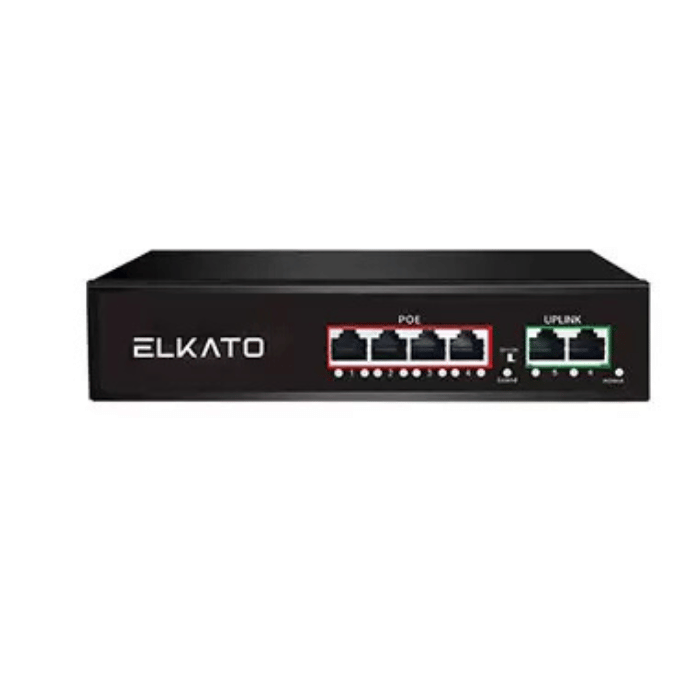 EL-1SB0420BP-65W ChatGPT said: سوئیچ شبکه 4 پورت PoE الکاتو مدل ELKATO EL-1SB0420BP-65W.