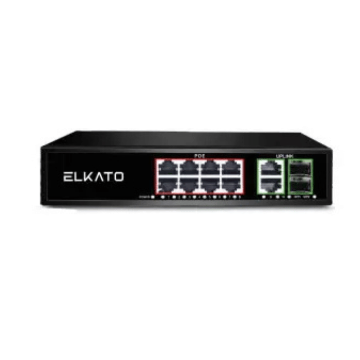 سوئیچ شبکه 8 پورت PoE سریع الکاتو مدل ELKATO EL-1SB0820GP-120W.